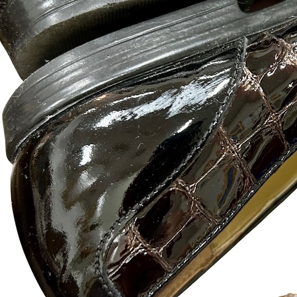 Amalfi by Rangoni Black Croc-Embossed Patent Leather Flats – Size 11M - Picture 5 of 9